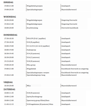 Trainingslocatie tijdens renovatie Overvecht